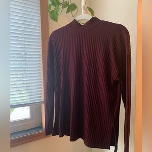 Burgundy ribbed sweater